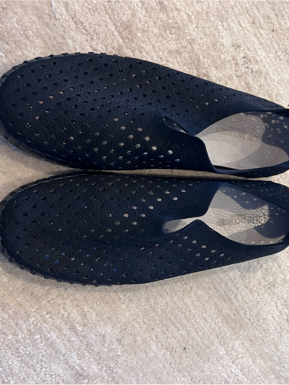 Ilse Jacobsen Black Perforated Slip-On Flats